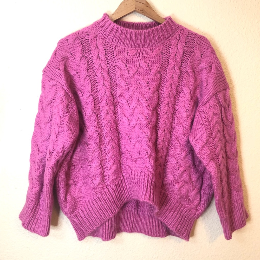 Goodnight macaroon cable knit cropped sweater